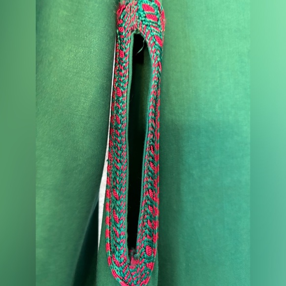 Tradition Djellaba Womens Long Hooded Kaftan‎ Teal Pink Embroidered Pocket Holes - Picture 3 of 9